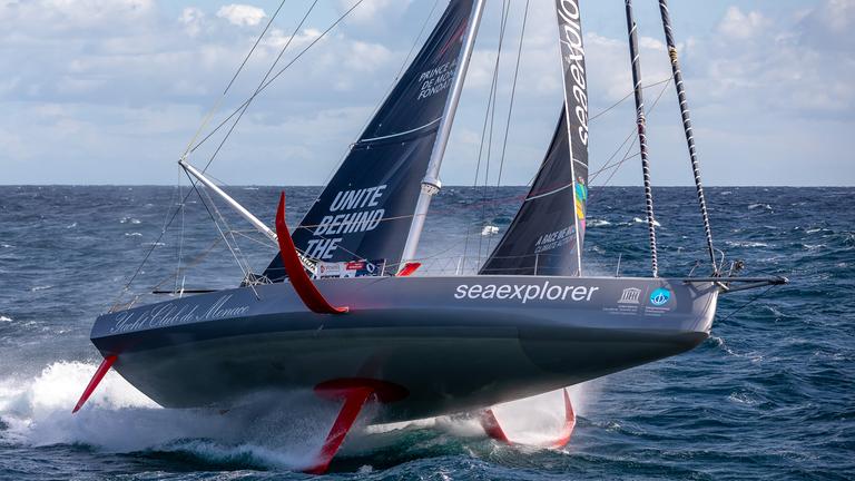 Das Segelboot des Deutschen Boris Herrmann bei der Einhand-Weltumseglung Vendée Globe
