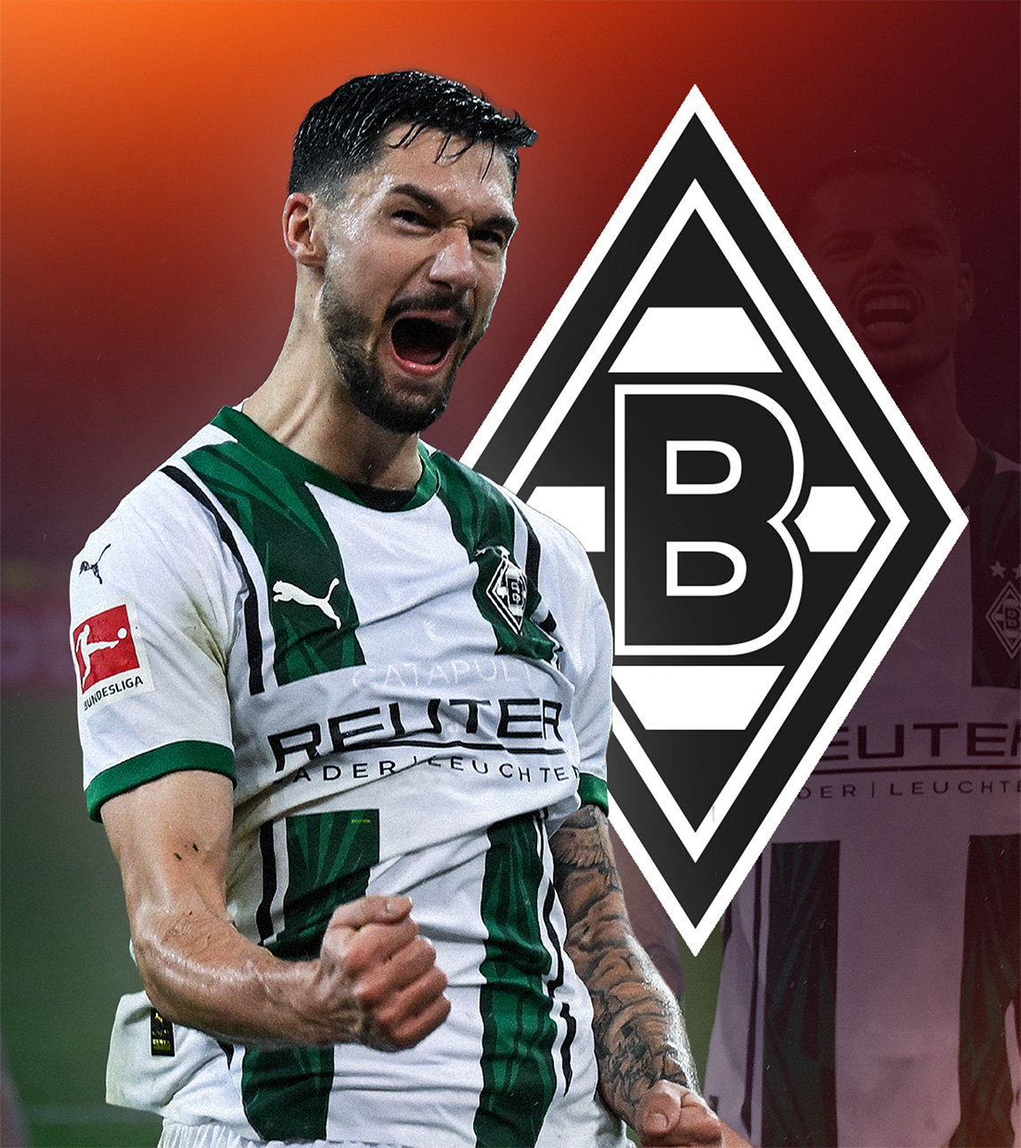 Tim Kleindienst mit Gladbach-Logo