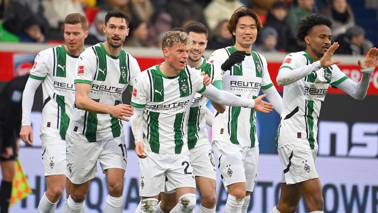 Spieler von Borussia Mönchengladbach beim Torjubel