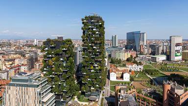 Das bepflanzte Hochhaus-Projekt "Bosco Verticale" in Mailand.