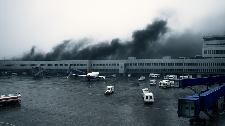 Brand am Flughafen Düsseldorf, 1996