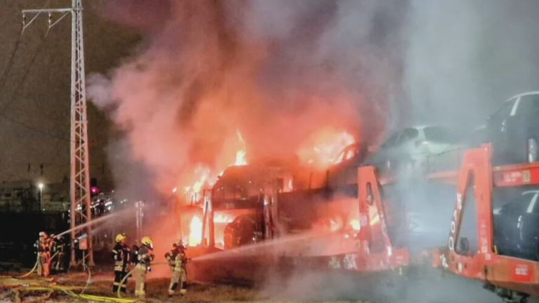 Brand auf Güterzug in Magdeburg-Sudenburg 