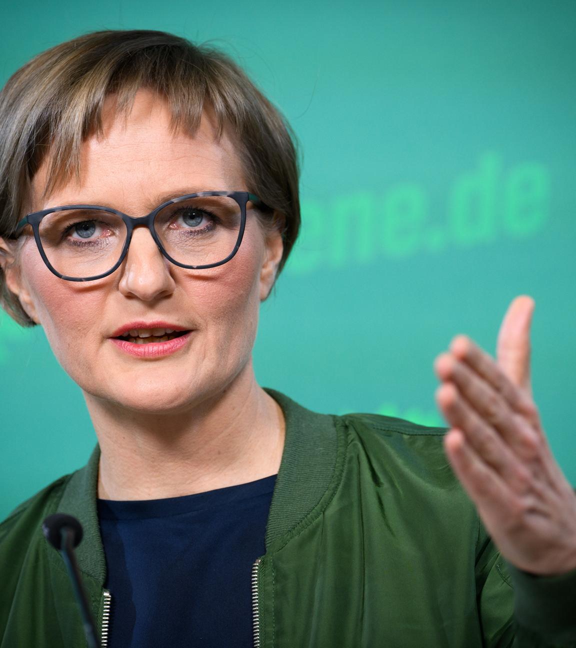 Franziska Brantner, Bundesvorsitzende von Bündnis 90/Die Grünen, äußert sich bei einer Pressekonferenz zum Wahlergebnis der Landtagswahl.