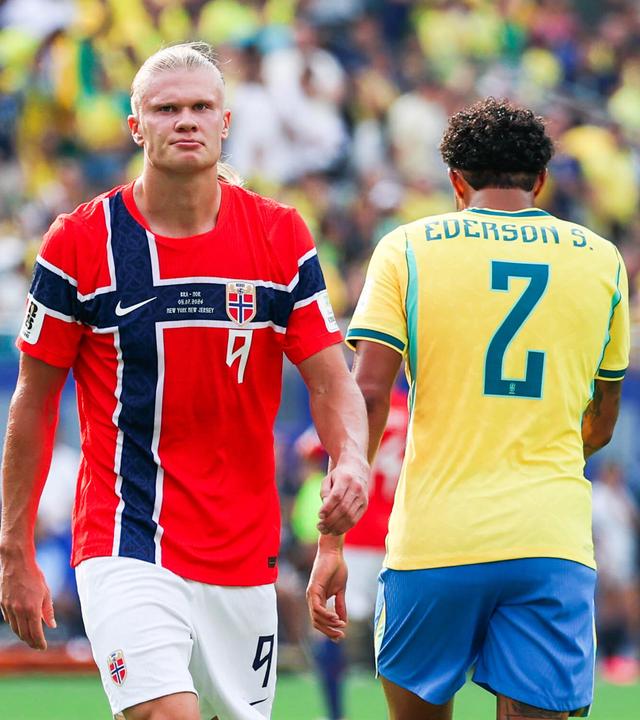  Erling Haaland während des Spiels gegen Brasilien in New York