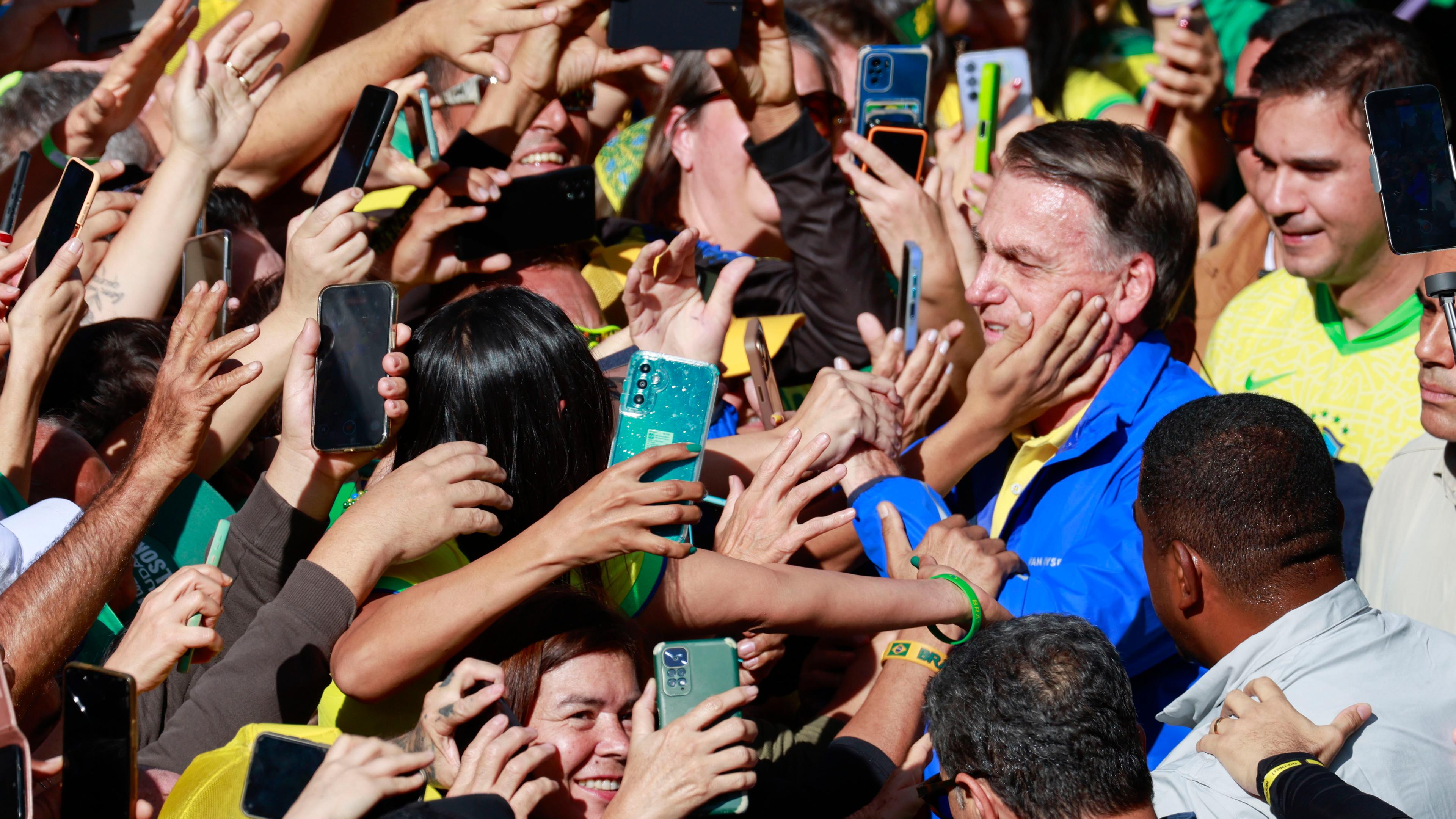 Jair Bolsonaro bei einer Demonstration seiner Unterstützer in Sao Paulo, Brasilien