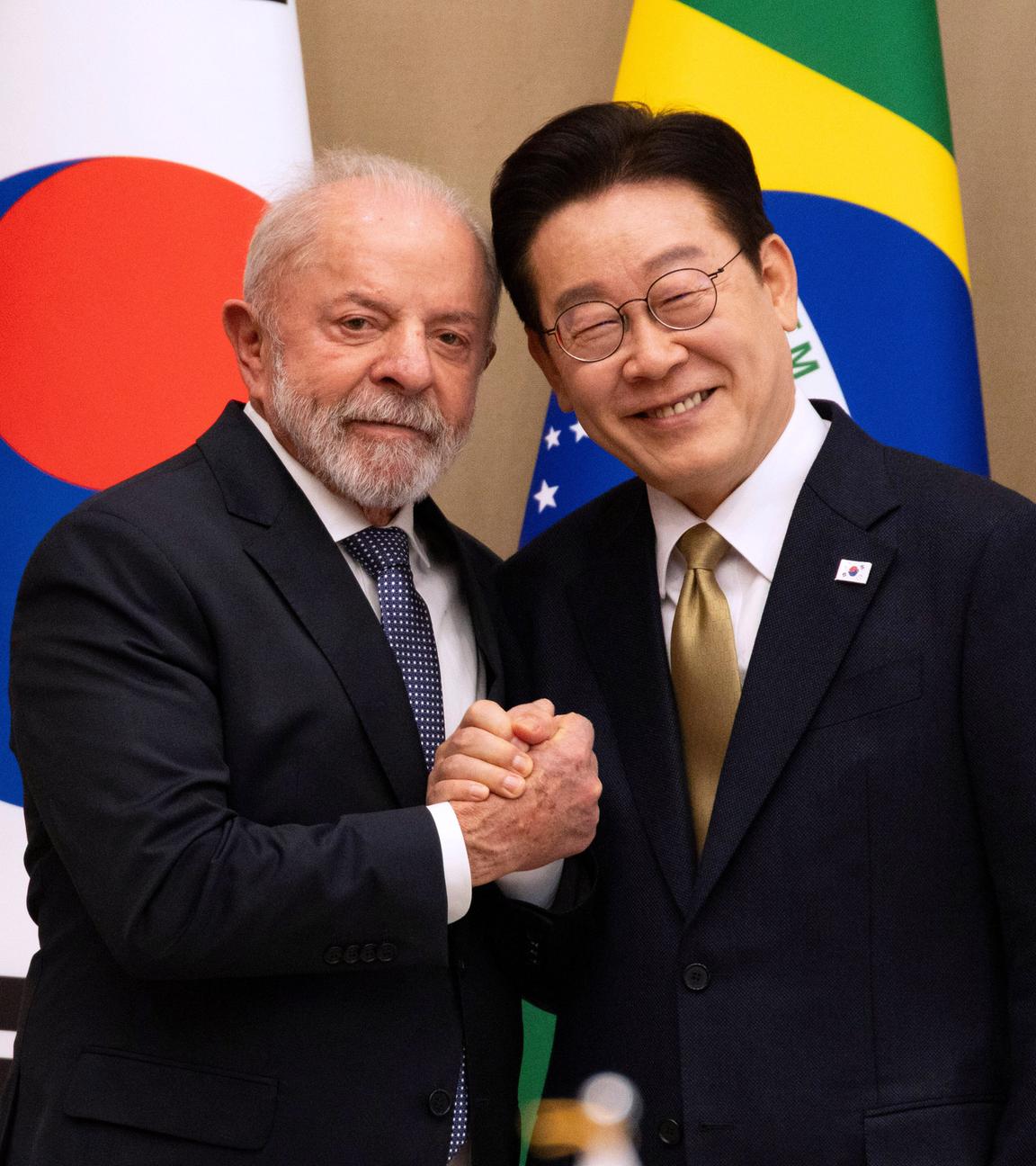 Der Brasilianische Präsident Lula da Silva und der Präsident von Südkorea Lee Jae Myung. 