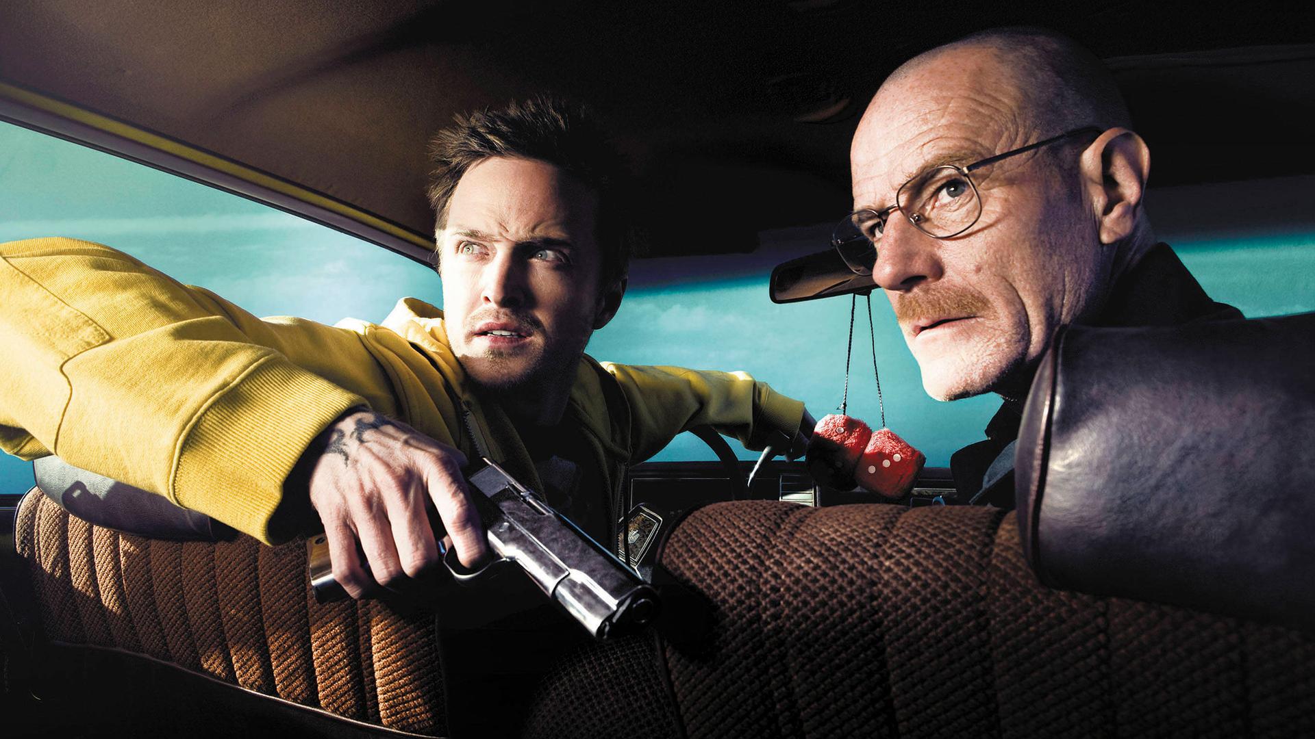 Filmszene: Aaron Paul (l) und Bryan Cranston in Breaking Bad (Season 2) 