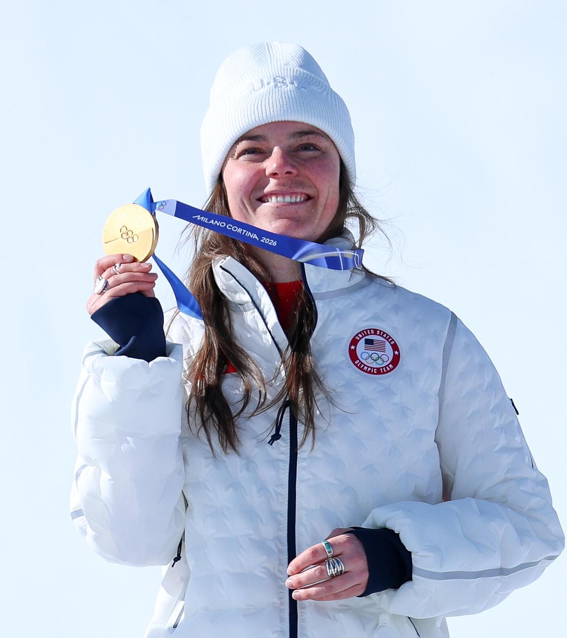 Breezy Johnson und ihre Goldmedaille