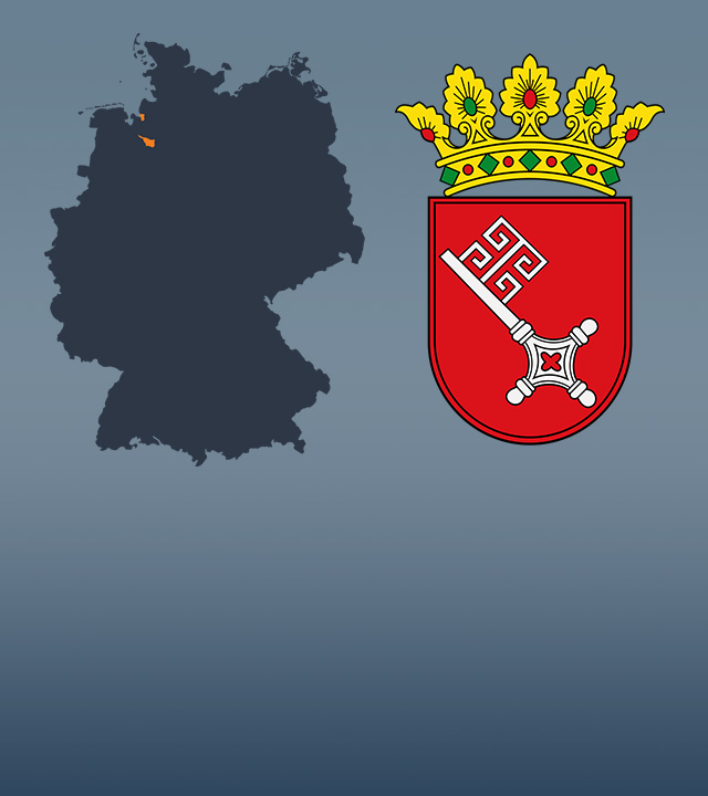 Wahlkreise und Flagge von Bremen