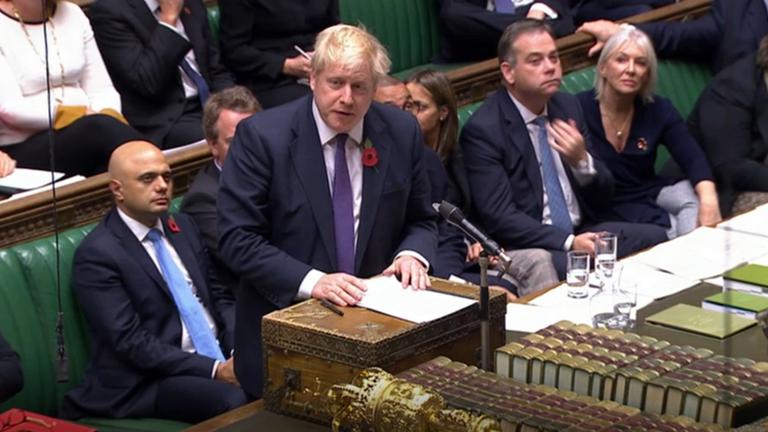 Boris Johnson im britischen Unterhaus am 28.10.2019
