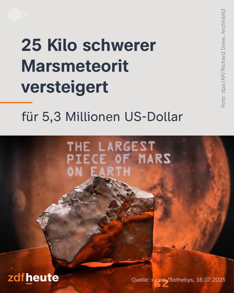 Ein Meteorit, der für über fünf Millionen Dollar versteigert wurde