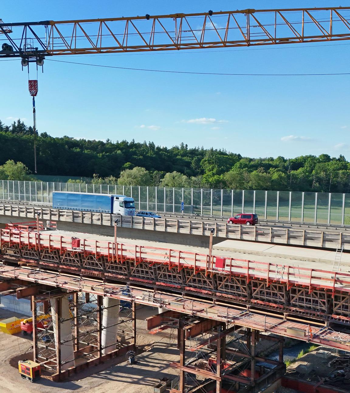 Brückenbauarbeiten an der A3