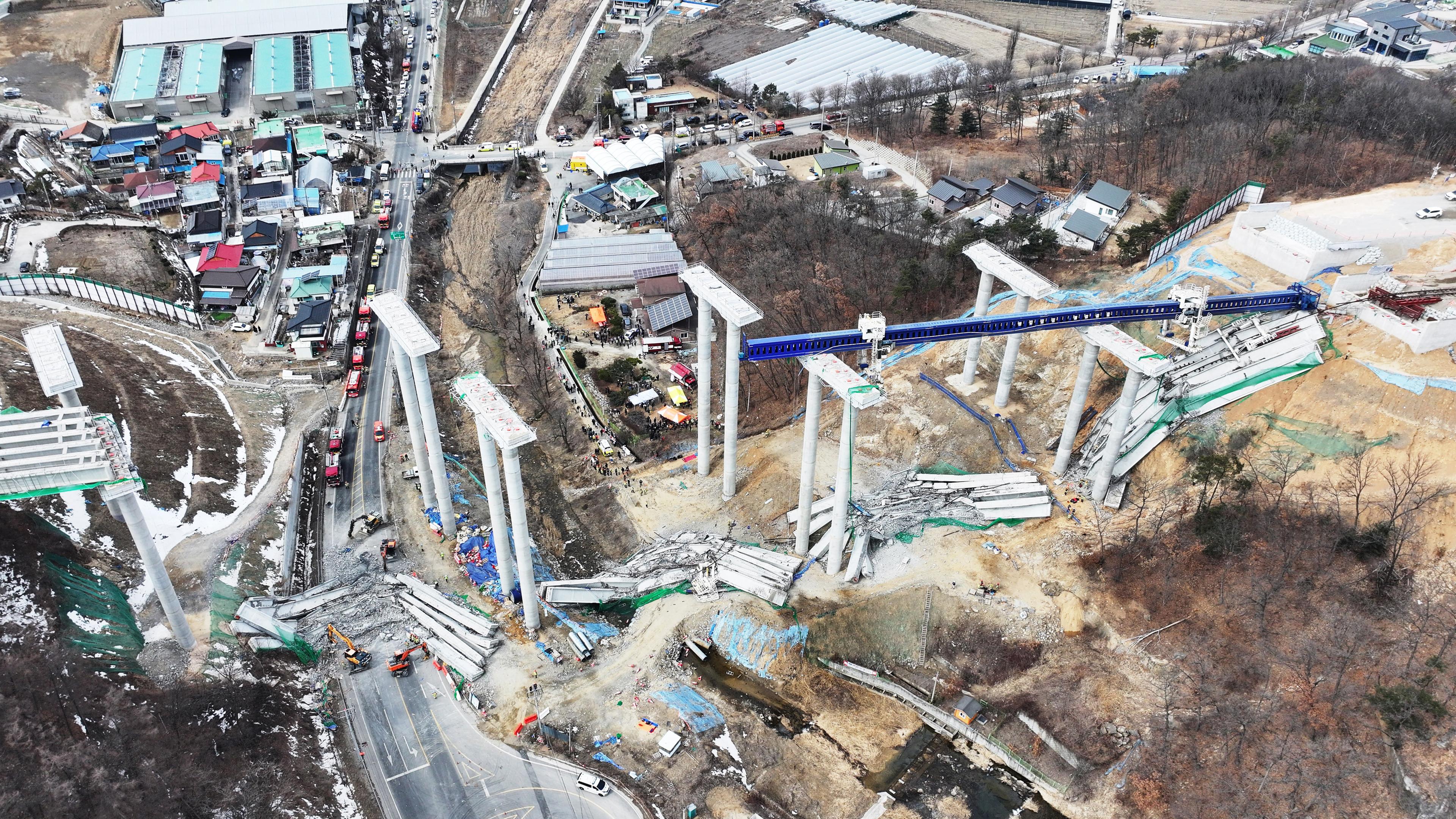 Brückeneinturz in Südkorea am 25.02.2025.