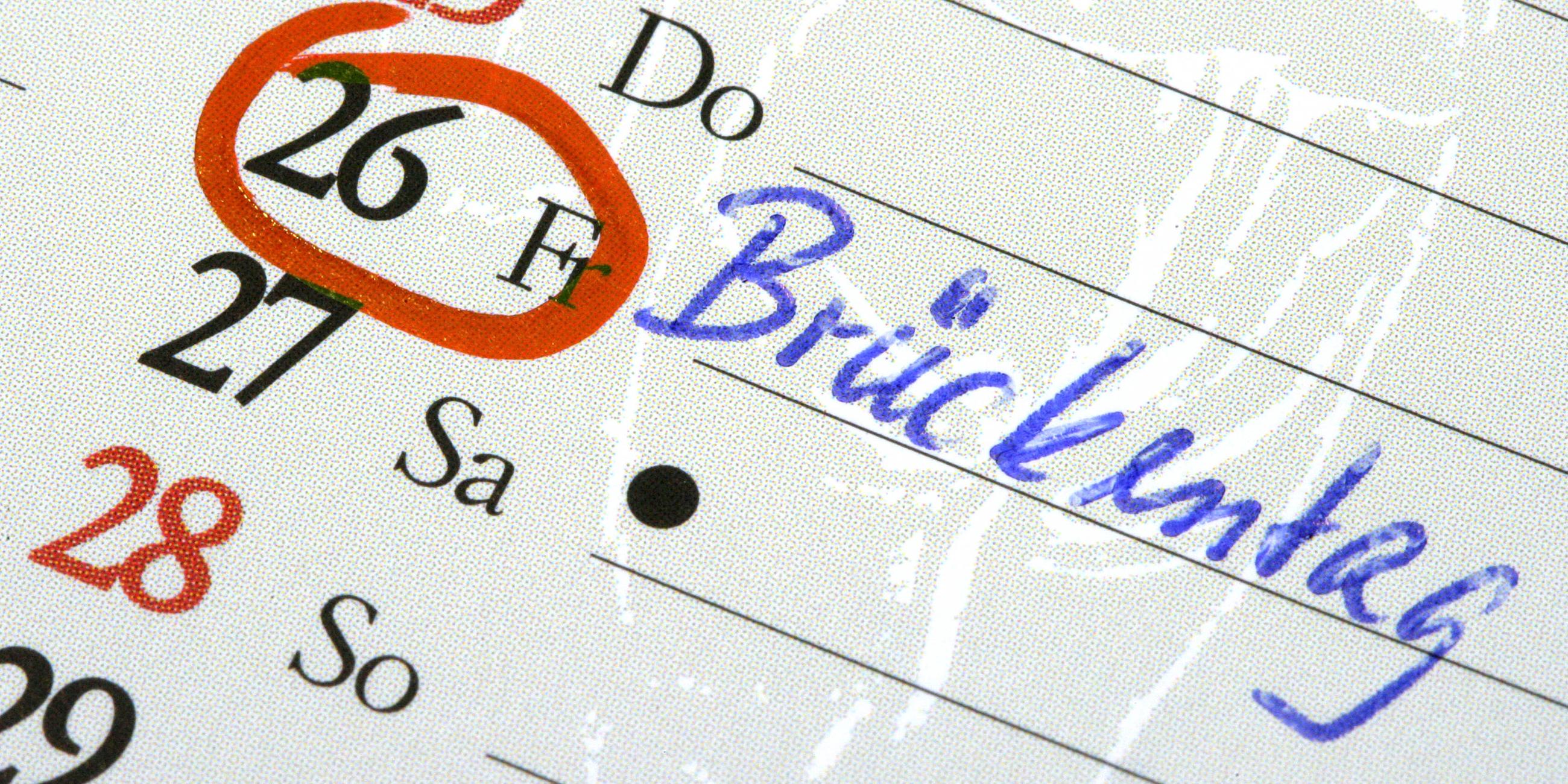 "Brückentag im Kalender. Archivbild 