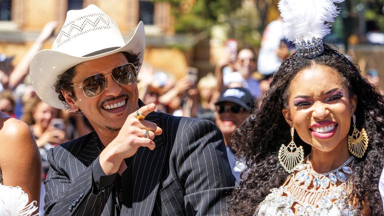 Sänger Bruno Mars bei der Parade in Las Vegas. 