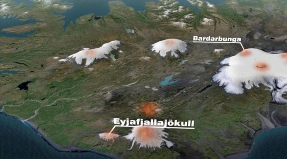 Gletschervulkane auf Island (Grafik)