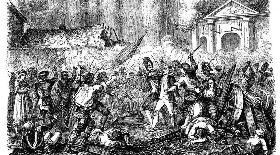Sturm auf die Bastille (historischer Stich)