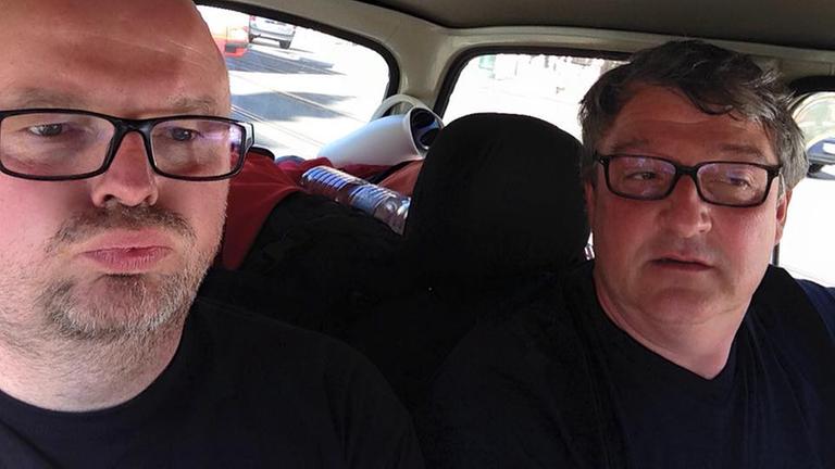 Mathias Budzinski und Horst Urban in Prag bei 32 Grad