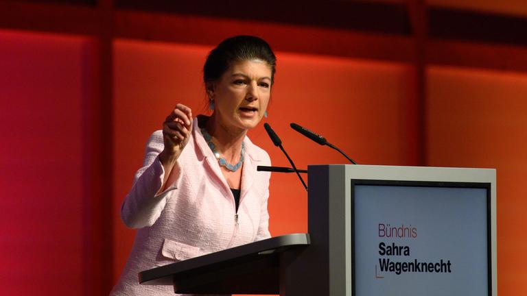 Sahra Wagenknecht auf dem Bundeparteitag im Dezember 2025. 