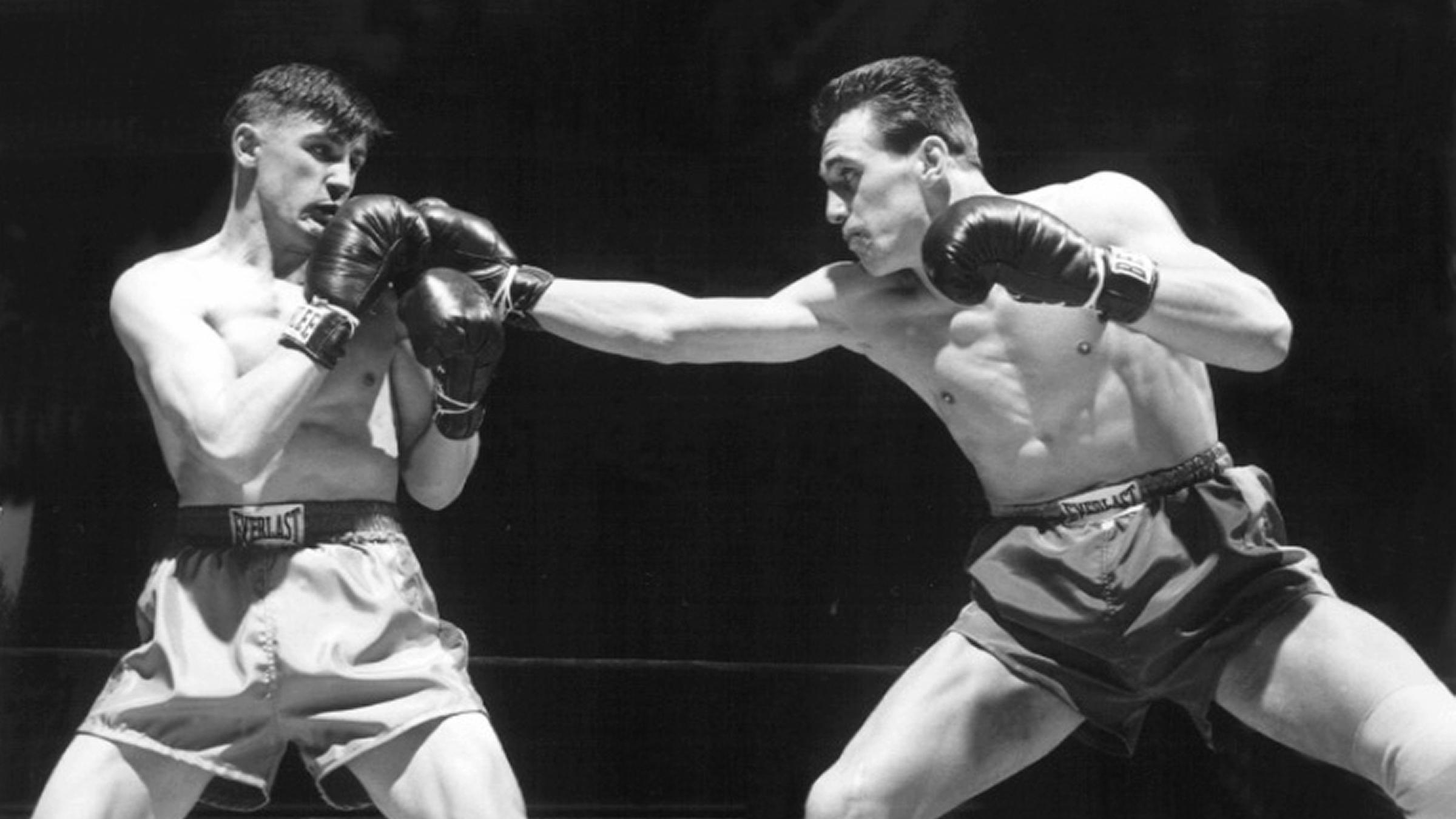 Bubi Scholz (rechts) und Al Andres (links) im Ring