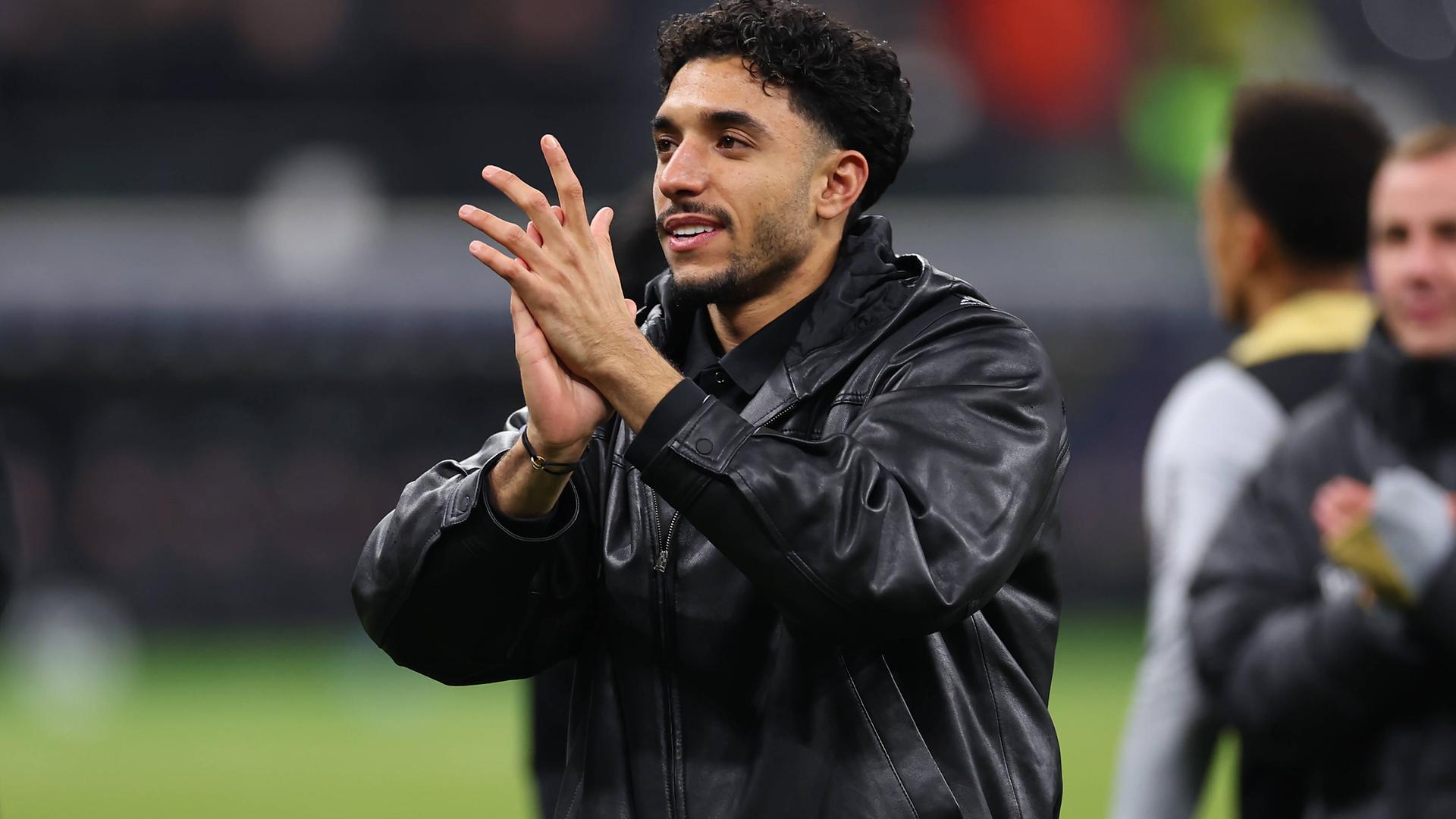 Frankfurts Omar Marmoush jubelt nach seinem Tor.