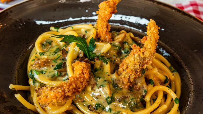 Bucatini Carbonara mit Austernpilzen