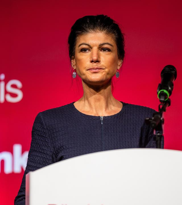 Sahra Wagenknecht bei einer Wahlkampfveranstaltung des Bündnis Sahra Wagenknecht.