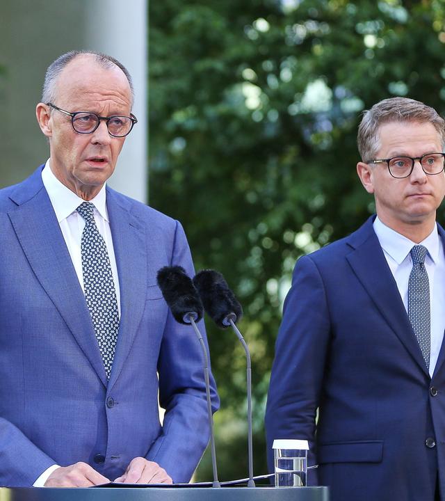 Bundeskanzler Friedrich Merz und Carsten Linnemann