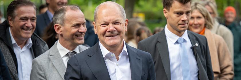 Bundeskanzler Olaf Scholz besucht Humboldt-Gymnasium Eichwalde