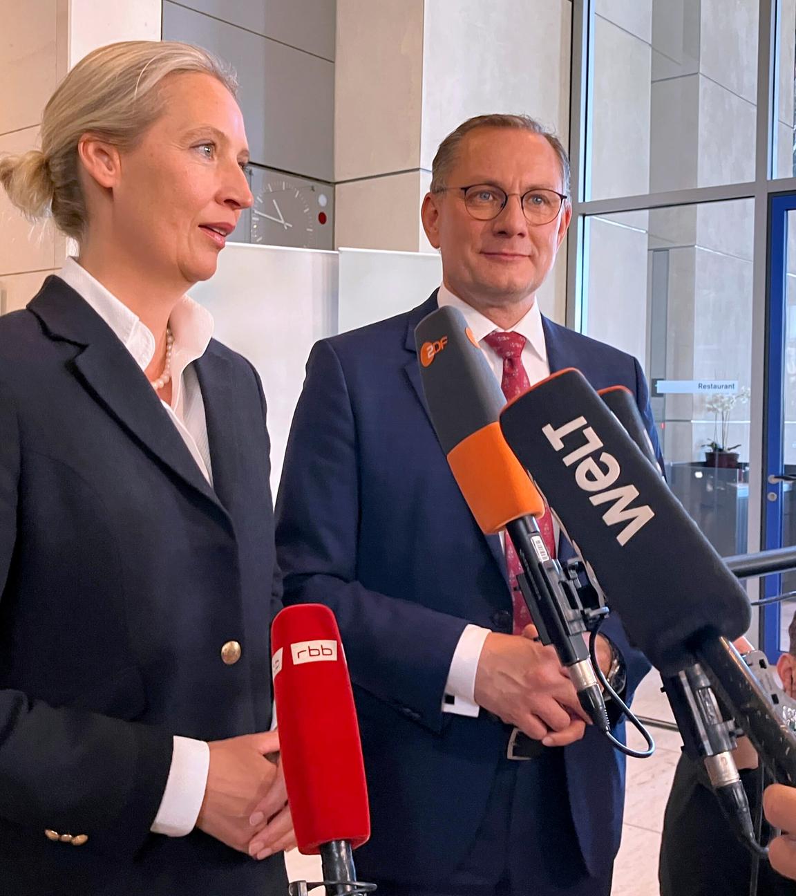 Alice Weidel und Tino Chrupalla, Co-Fraktionsvorsitzende der AfD.