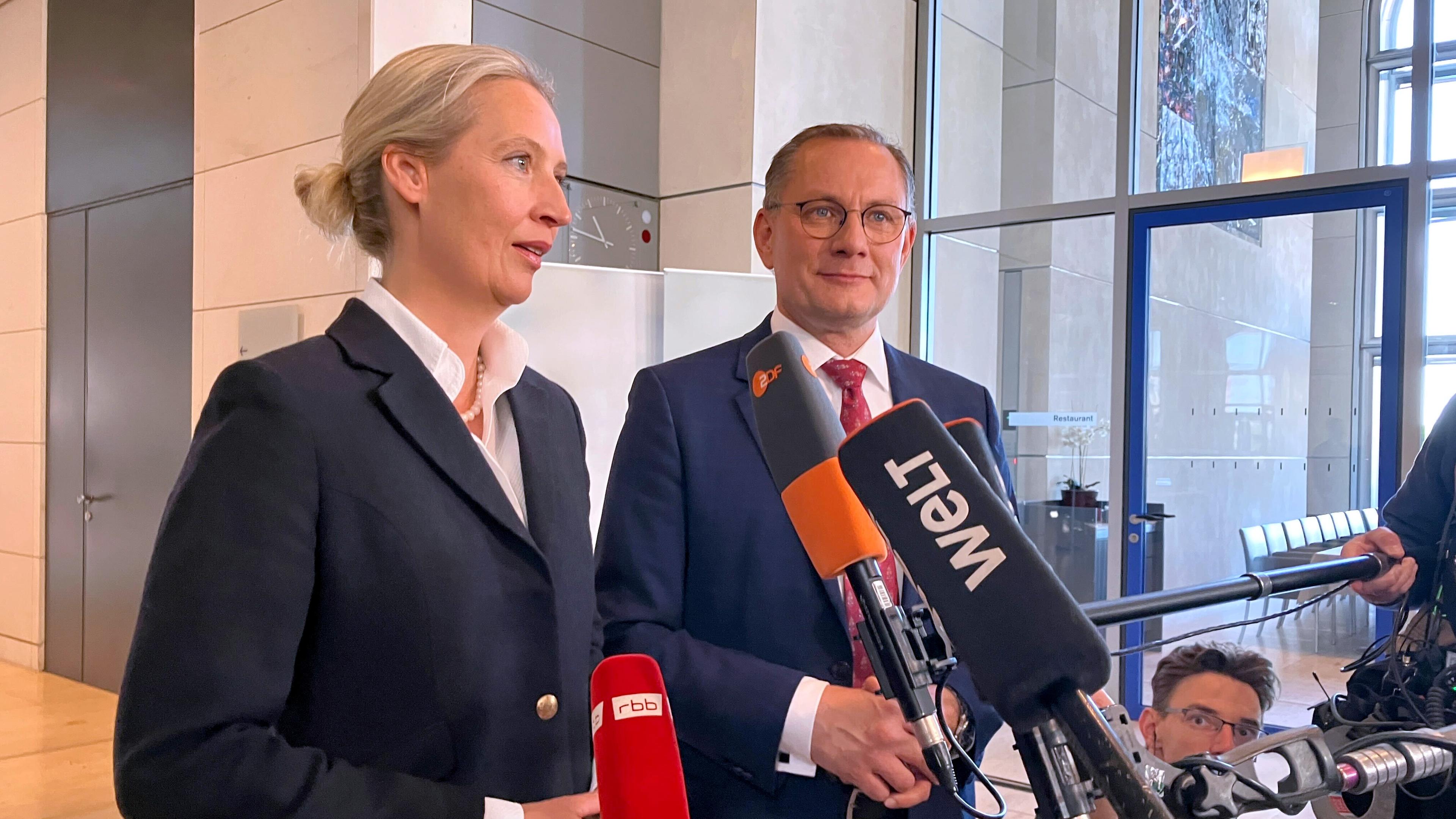 Alice Weidel und Tino Chrupalla, Co-Fraktionsvorsitzende der AfD.