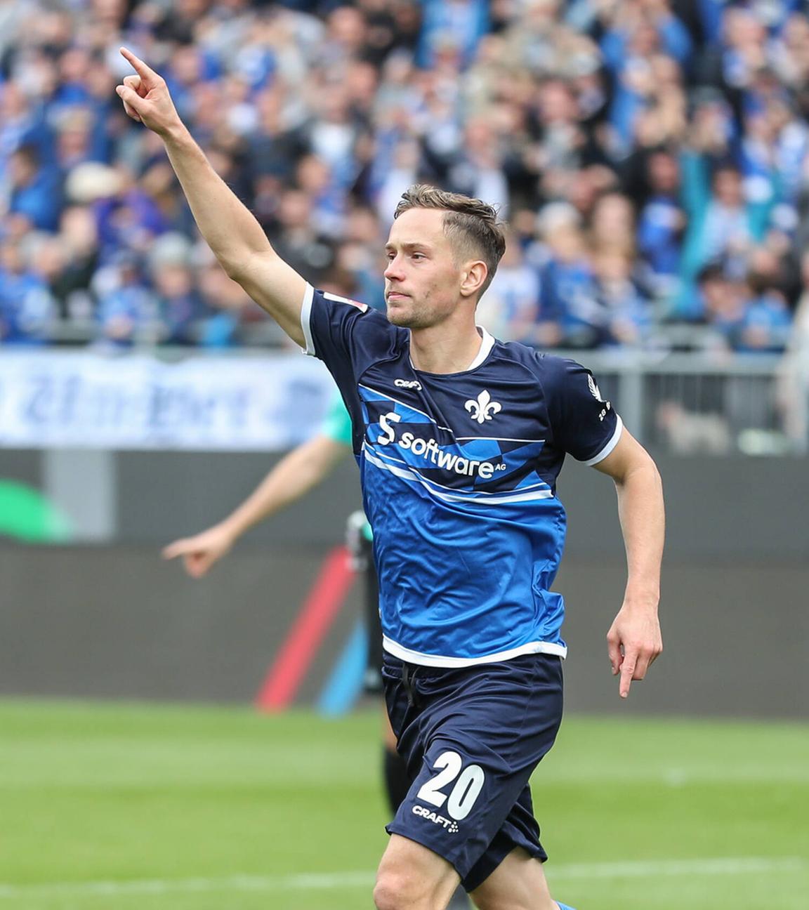 08.10.2022, Darmstadt: Jannik Müller (SV Darmstadt 98) beim Spiel gegen Fortuna Düsseldorf