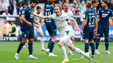 Hugo Bolin (Borussia Mönchengladbach, 38) jubelt nach seinem Tor zum 1:0 am 16.05.2026 in Mönchengladbach.