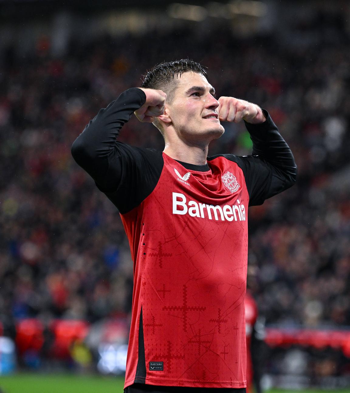 Leverksuens Patrik Schick jubelt nach seinem Tor zum 4:1 gegen Freiburg.
