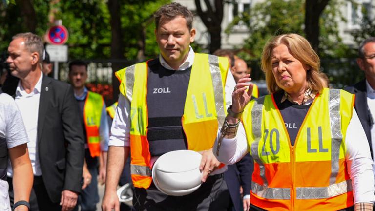 Lars Klingbeil und Bärbel Bas in Westen des Zolls