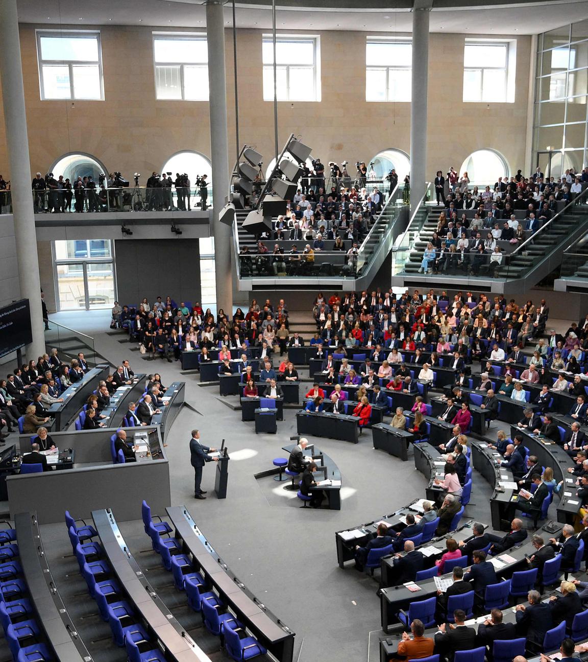 Der Plenarsaal des deutschen Bundestag am 25.03.2025
