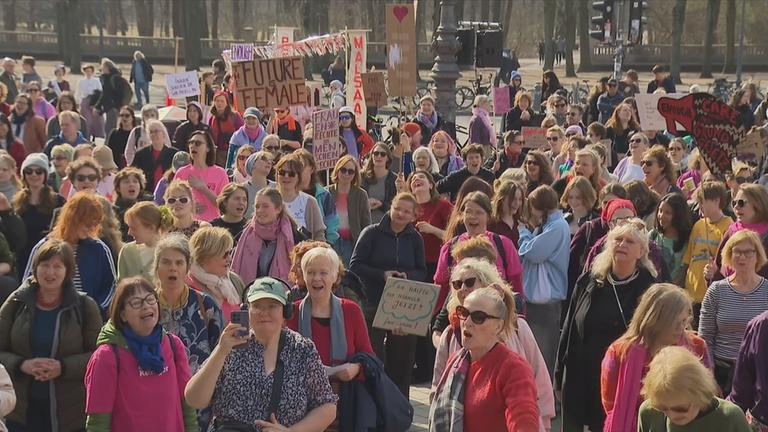 Demonstration von Frauen