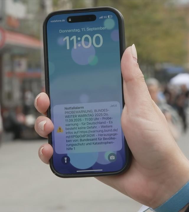 Warnnachricht auf Handy