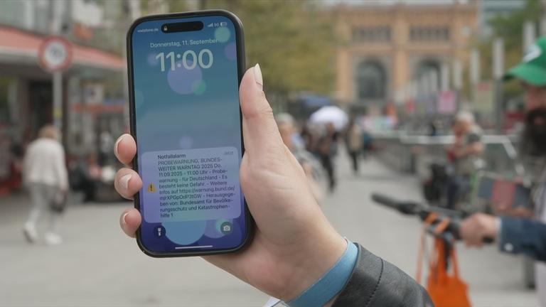 Warnnachricht auf Handy