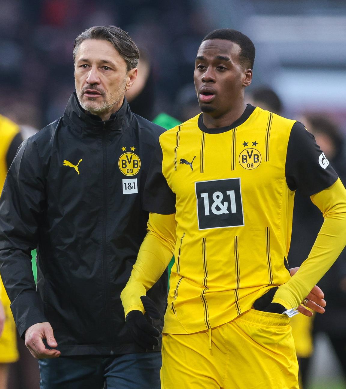 V. l.: Julian Brandt, Salih Özcan, Niko Kovac und Jamie Gittens