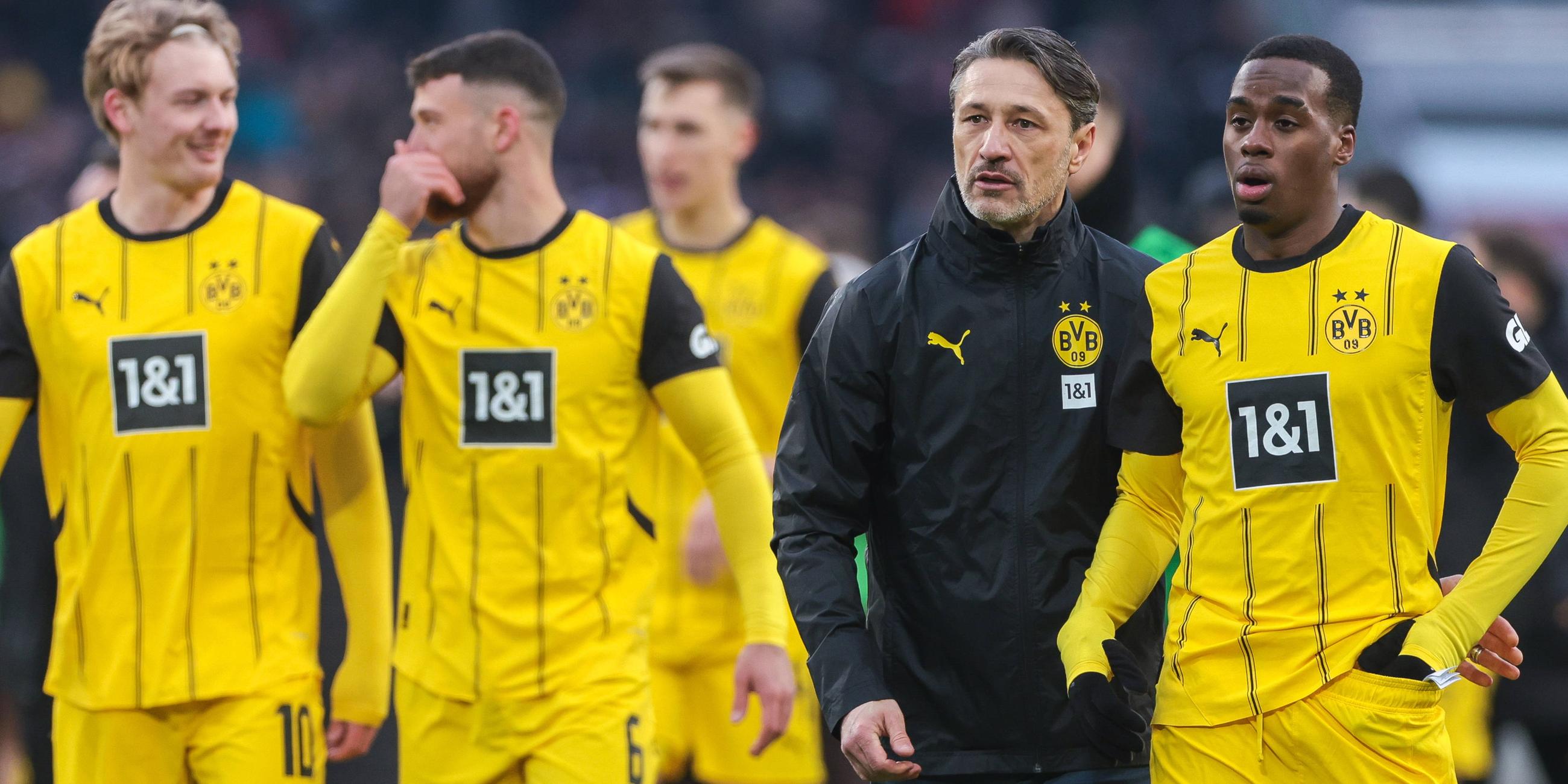 V. l.: Julian Brandt, Salih Özcan, Niko Kovac und Jamie Gittens