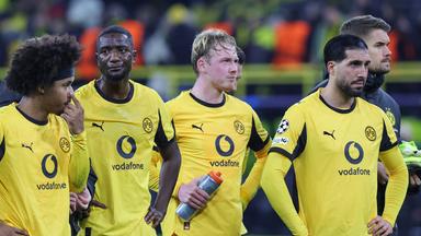 Enttäuschung bei Adeyemi, Guirassy, Brandt und Can vom BVB am 10.12.2025.