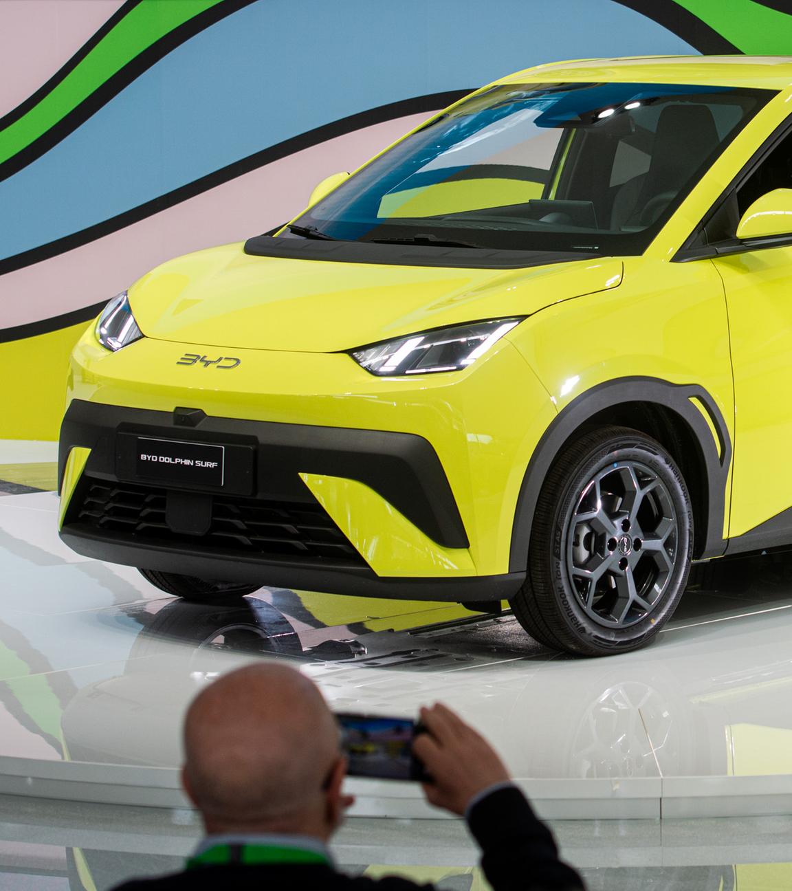 Präsentation des neuen Elektroautos BYD Dolphin Surf, Rom Mittwoch 23. Mai 2025 