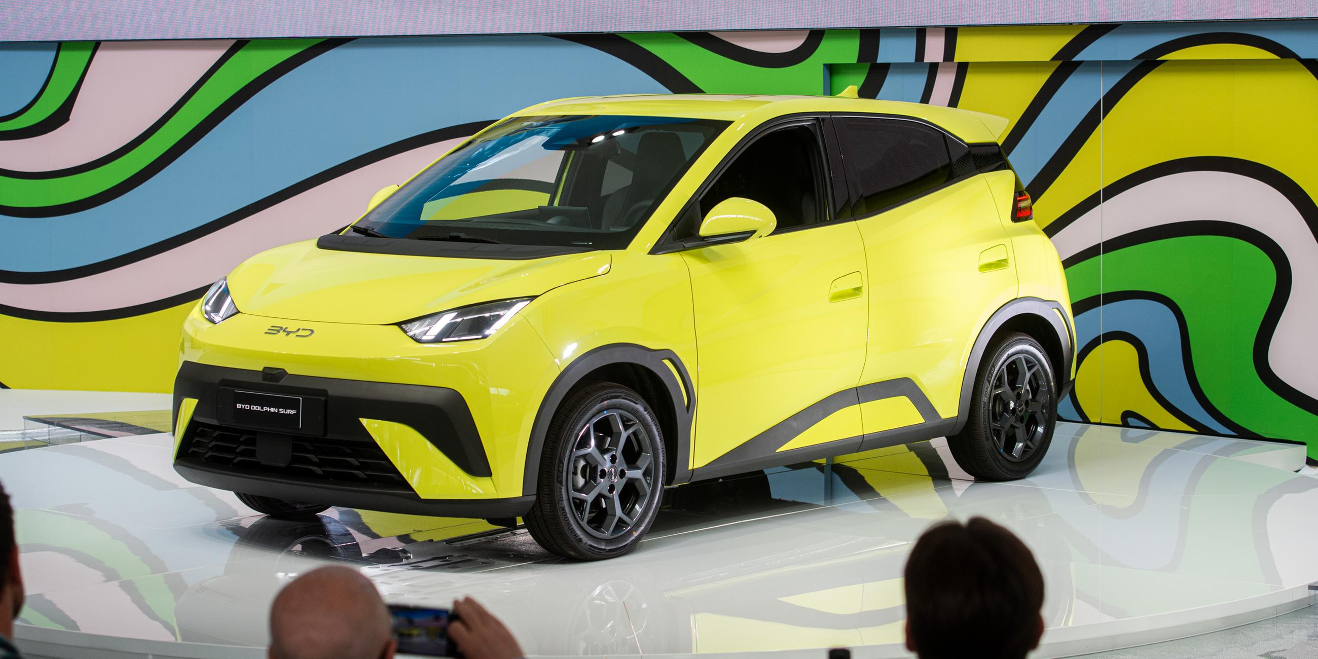 Präsentation des neuen Elektroautos BYD Dolphin Surf, Rom Mittwoch 23. Mai 2025 