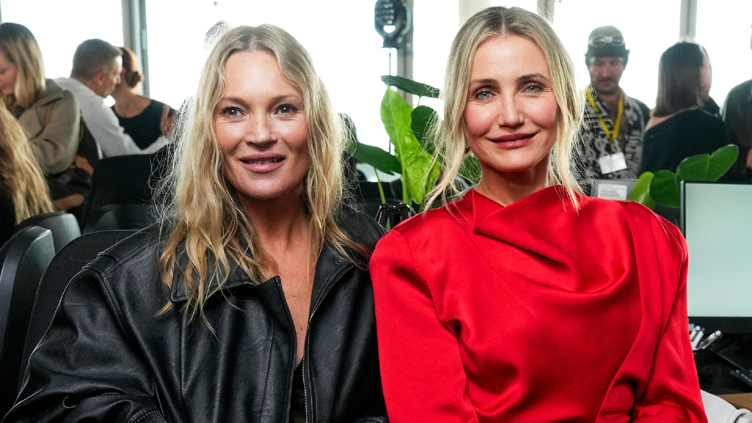 Cameron Diaz mit Kate Moss auf der Pariser Fashionweek.