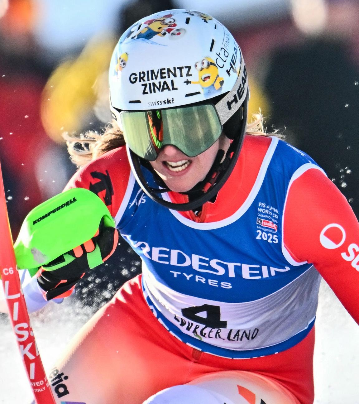 Die Schweizerin Camille Rast in Aktion am 15.02.2025 in Saalbach.