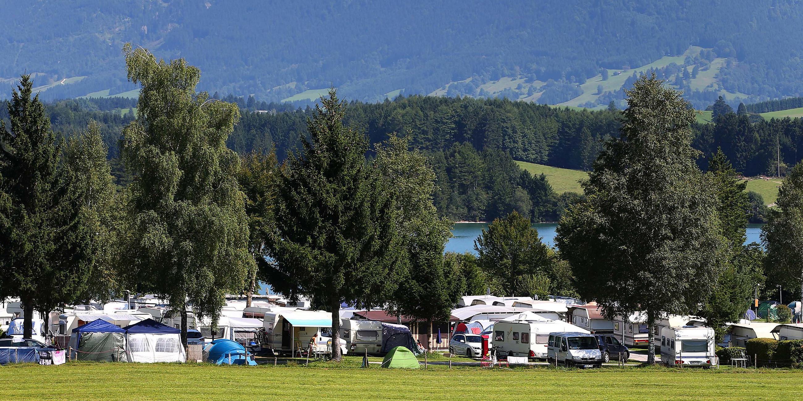 Campingplatz am Forggensee in Bayern
