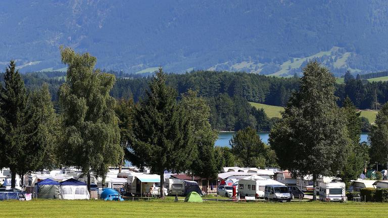 Campingplatz am Forggensee in Bayern