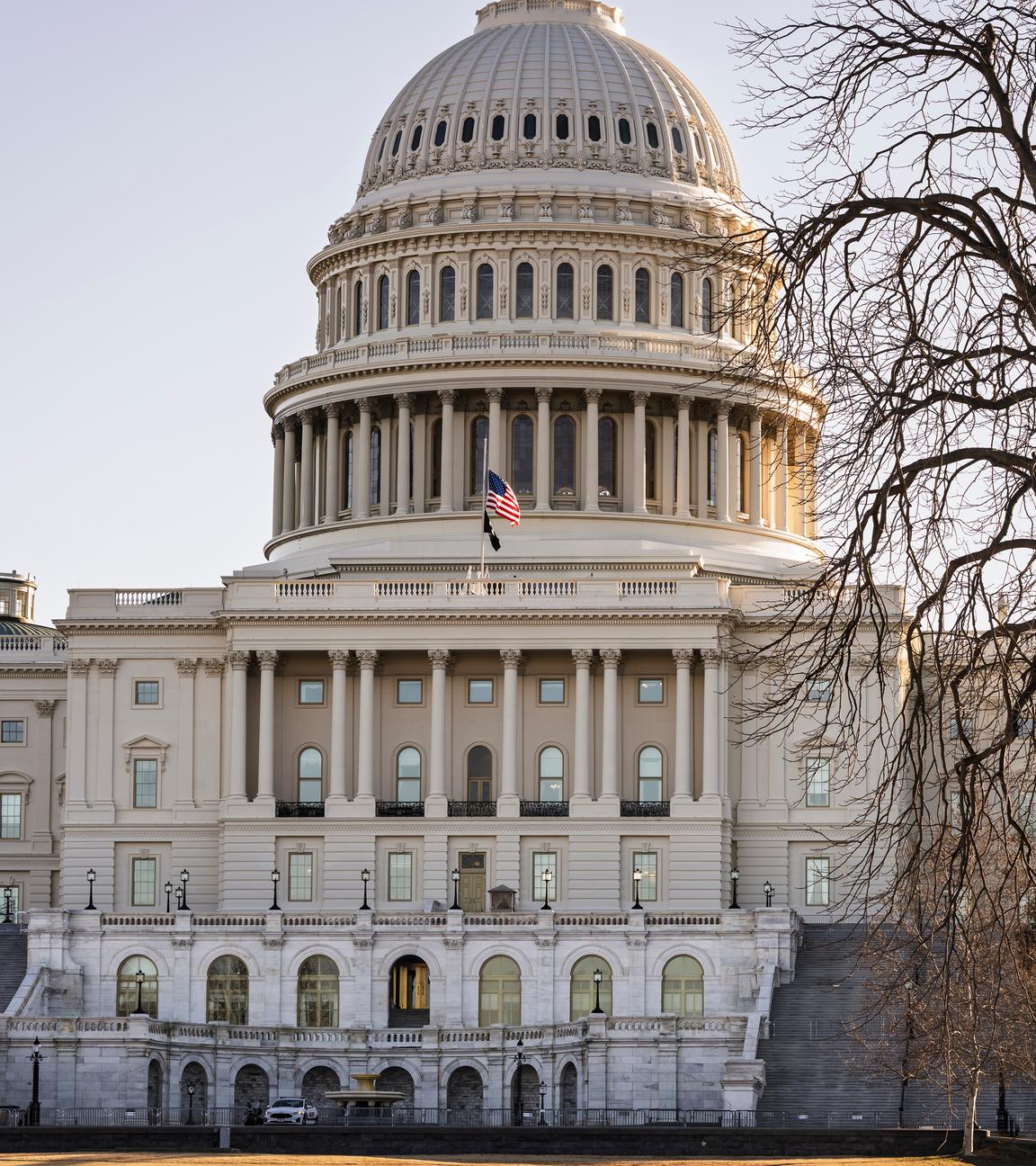 The West Front of the Capitol is seen on the one-year anniversary of President Donald Trump being sworn in for his second term, at the Capitol in Washington, Tuesday, Jan. 20, 2026.