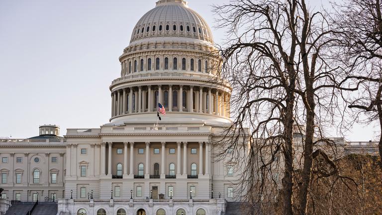 The West Front of the Capitol is seen on the one-year anniversary of President Donald Trump being sworn in for his second term, at the Capitol in Washington, Tuesday, Jan. 20, 2026.